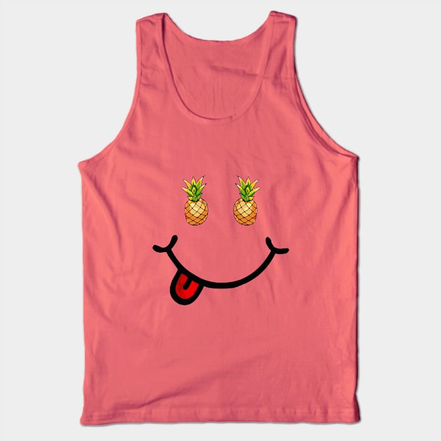 Pineapple & Smile (in the shape of a face) Tank Top by Tilila